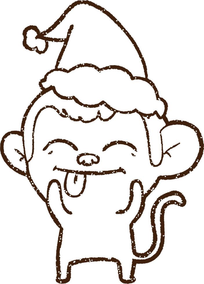 Christmas Monkey Charcoal Drawing 12240783 Vector Art at Vecteezy