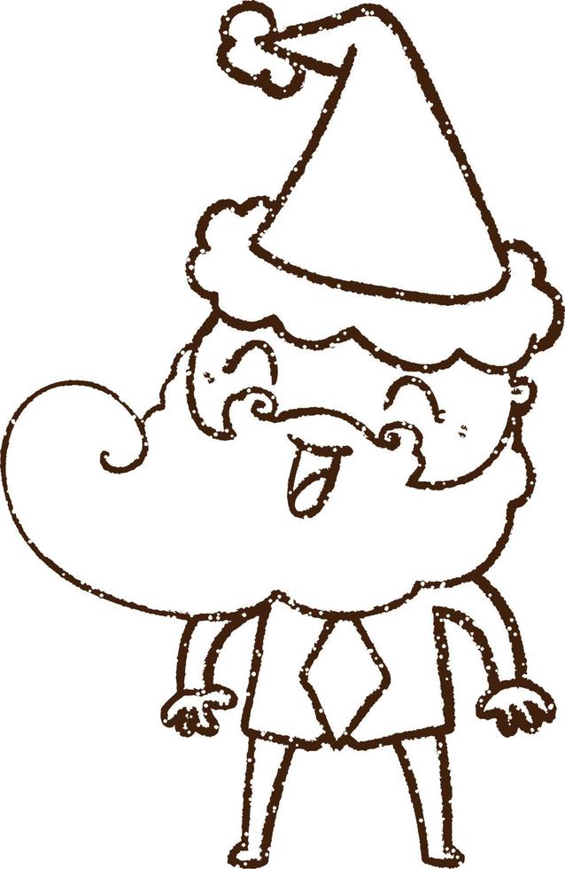 Christmas Man Charcoal Drawing vector