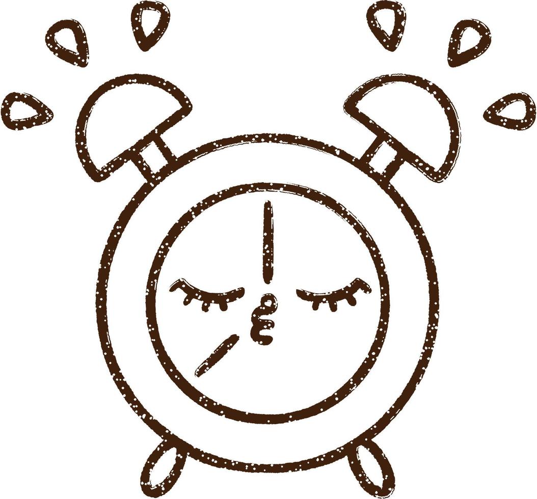 Alarm Clock Charcoal Drawing vector