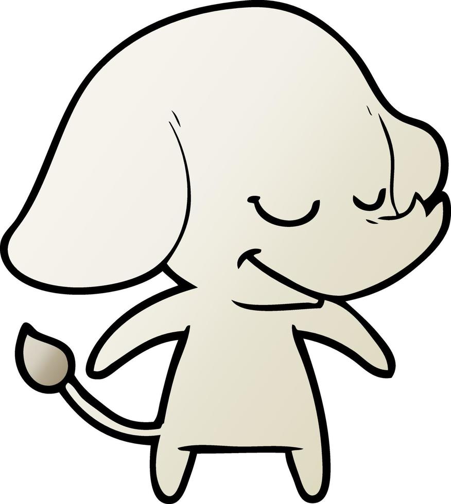 cartoon smiling elephant vector