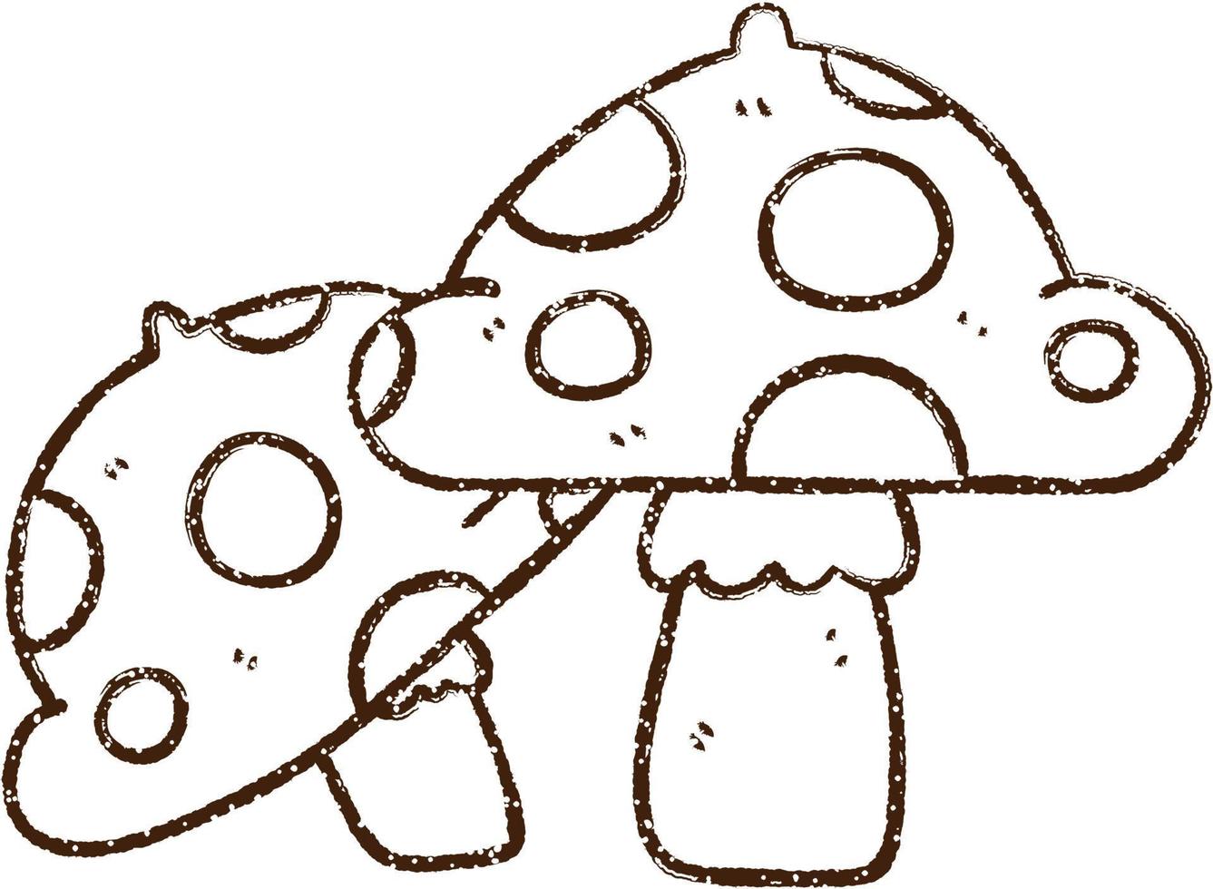 Toadstool Charcoal Drawing vector