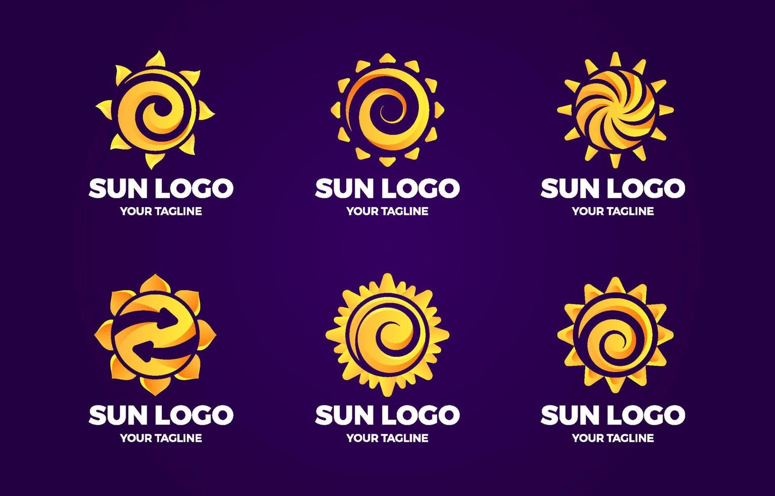Sun Logo Set Collection vector