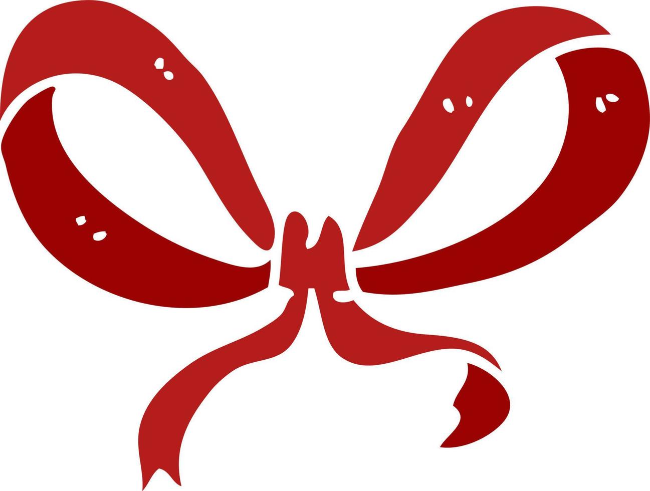 cartoon doodle red bow vector