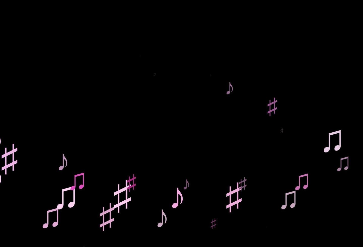 patrón vectorial rosa oscuro con elementos musicales. vector