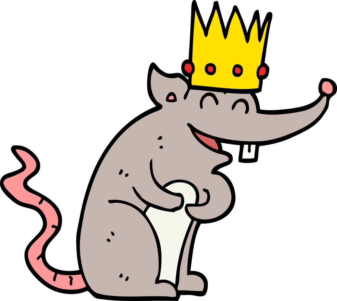 cartoon rat king laughing vector