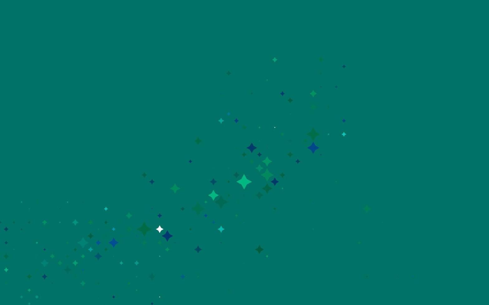 plantilla de vector azul claro, verde con estrellas del cielo.