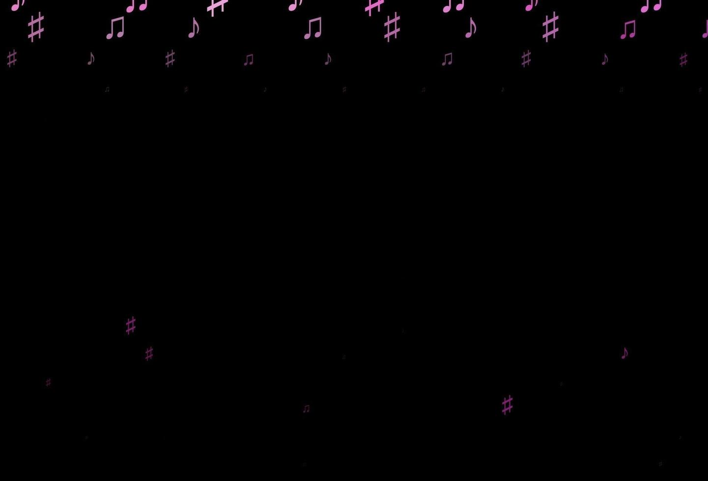 Dark Pink vector template with musical symbols.