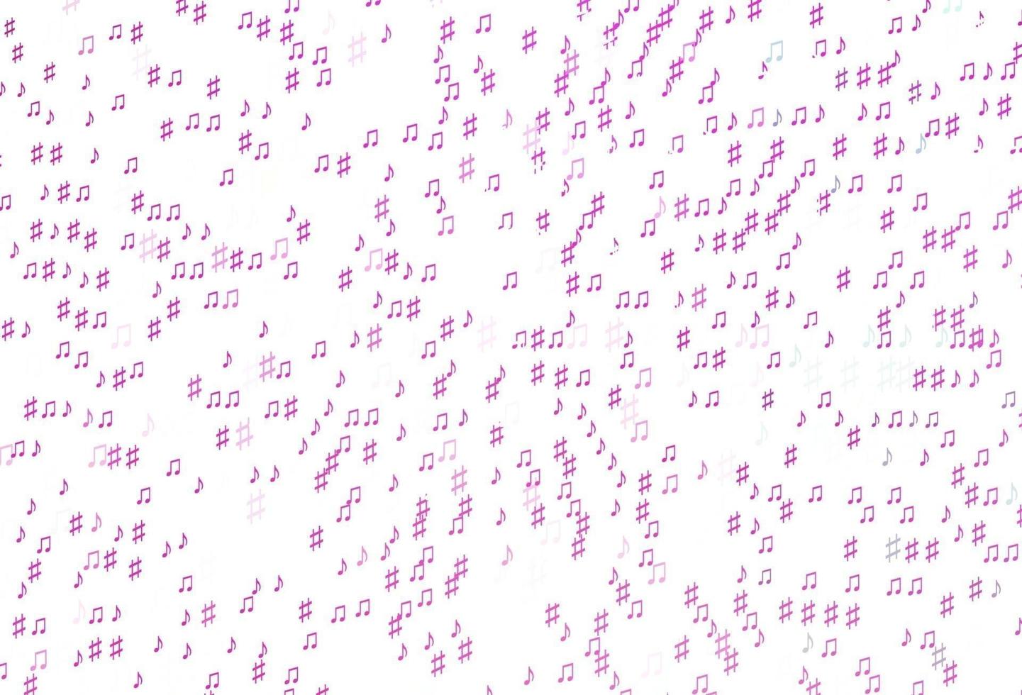Light Pink vector texture with musical notes.