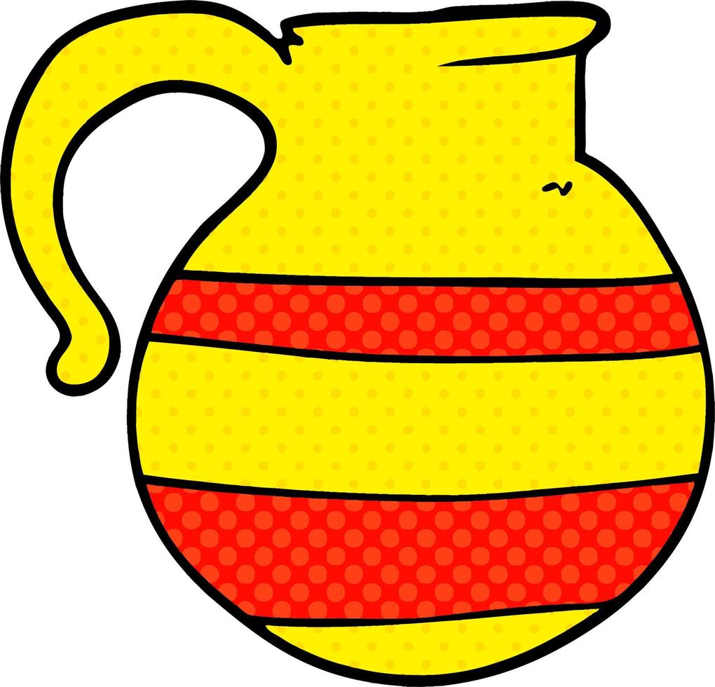 cartoon doodle striped jug vector