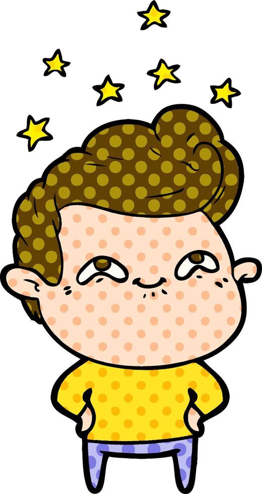 cartoon excited man vector