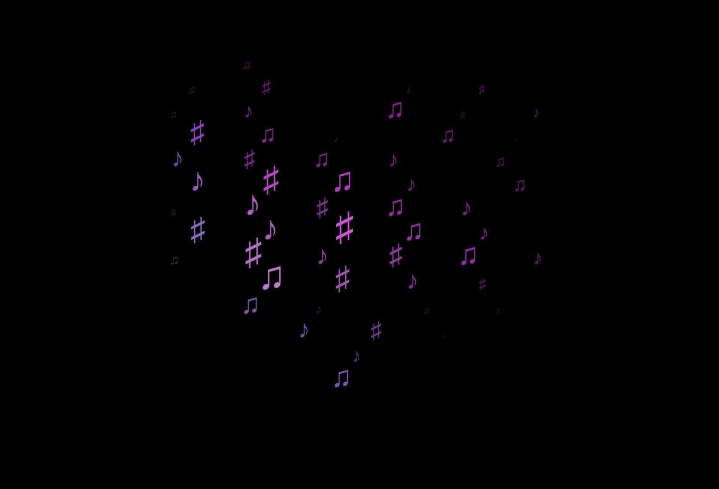 Dark Pink, Blue vector texture with musical notes.