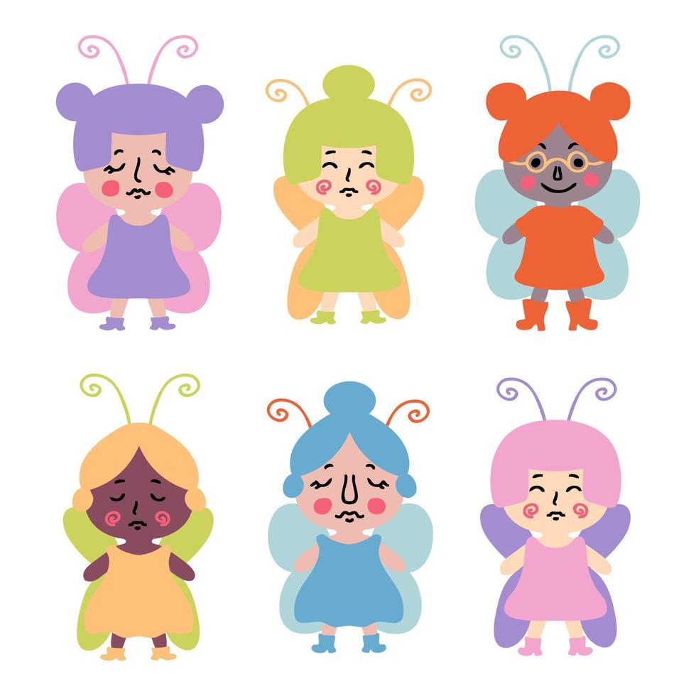 Cute little fairies clipart collection. vector