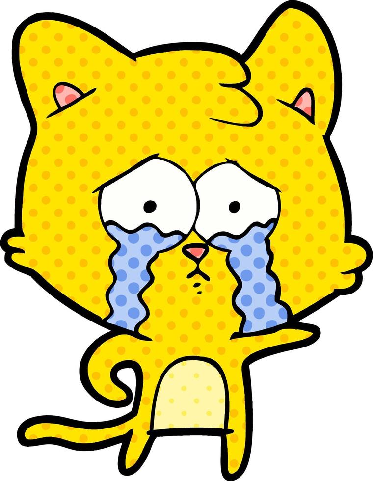 gato llorando de dibujos animados vector