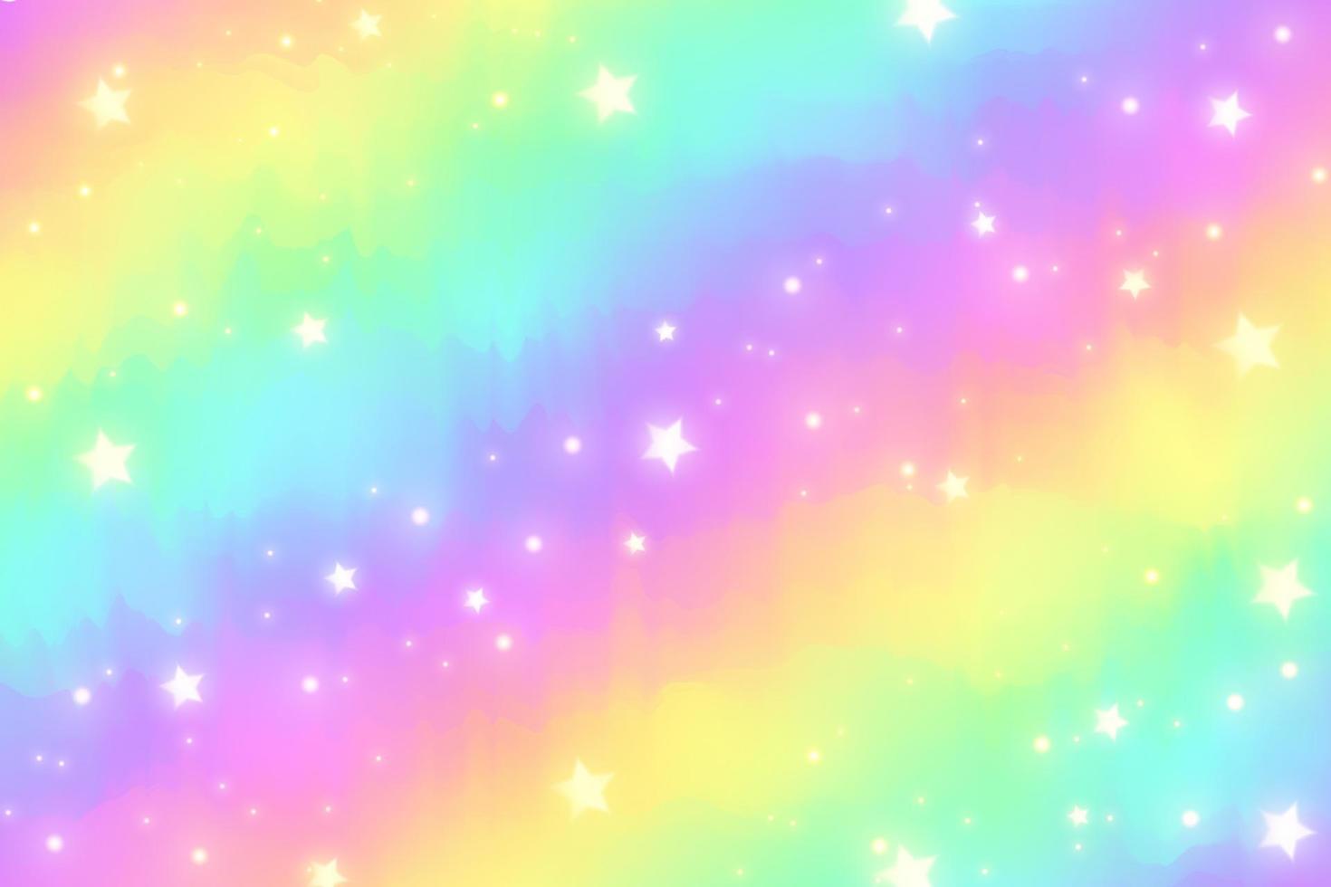 fondo de arco iris acuarela con estrellas y destellos. telón de fondo abstracto holográfico degradado. fondo de pantalla de acuarela vibrante. ilustración vectorial vector