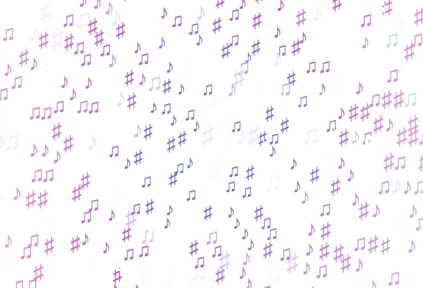 Light Pink, Blue vector pattern with music elements.