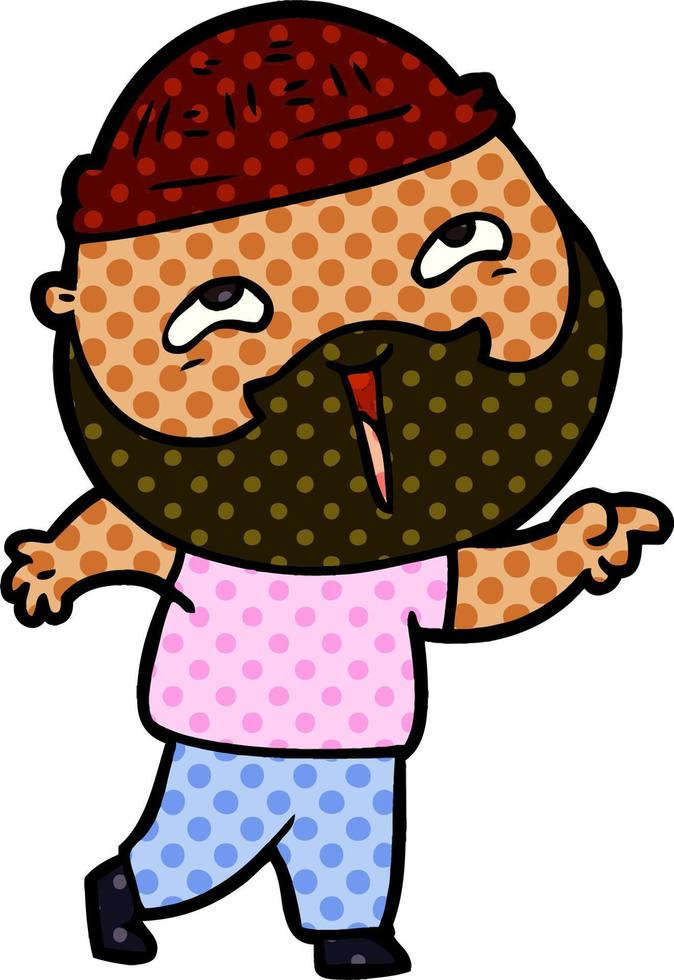 cartoon happy bearded man vector