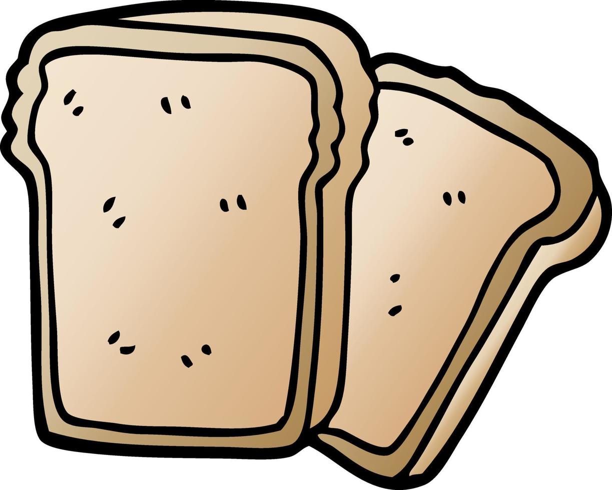 cartoon doodle slices of bread vector