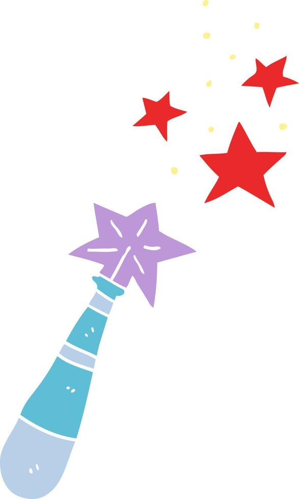 cartoon doodle magic wand vector