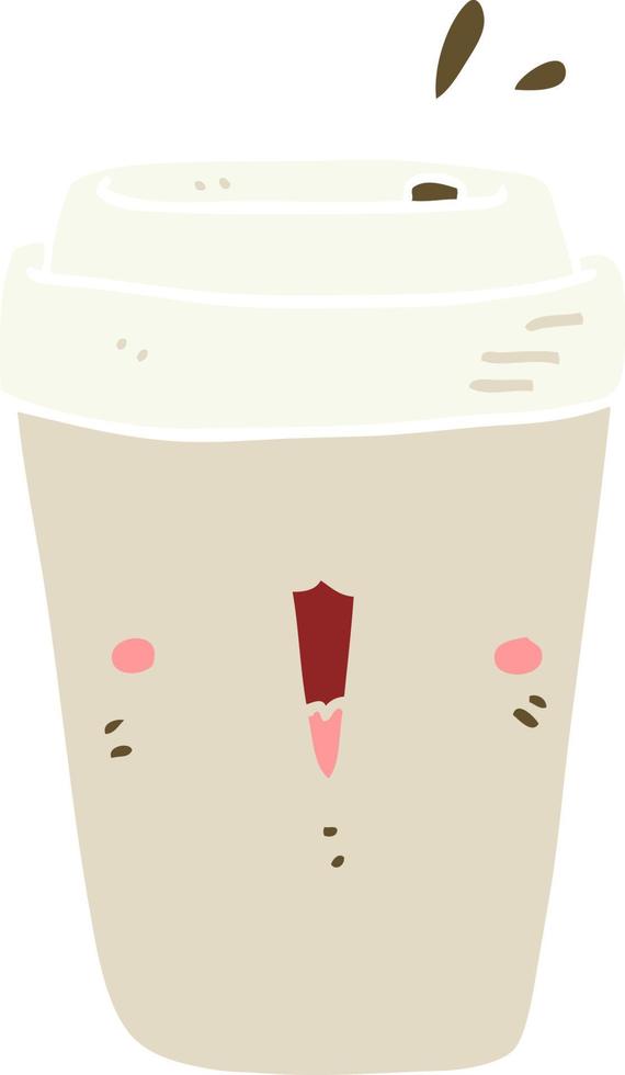 flat color style cartoon coffee cup vector