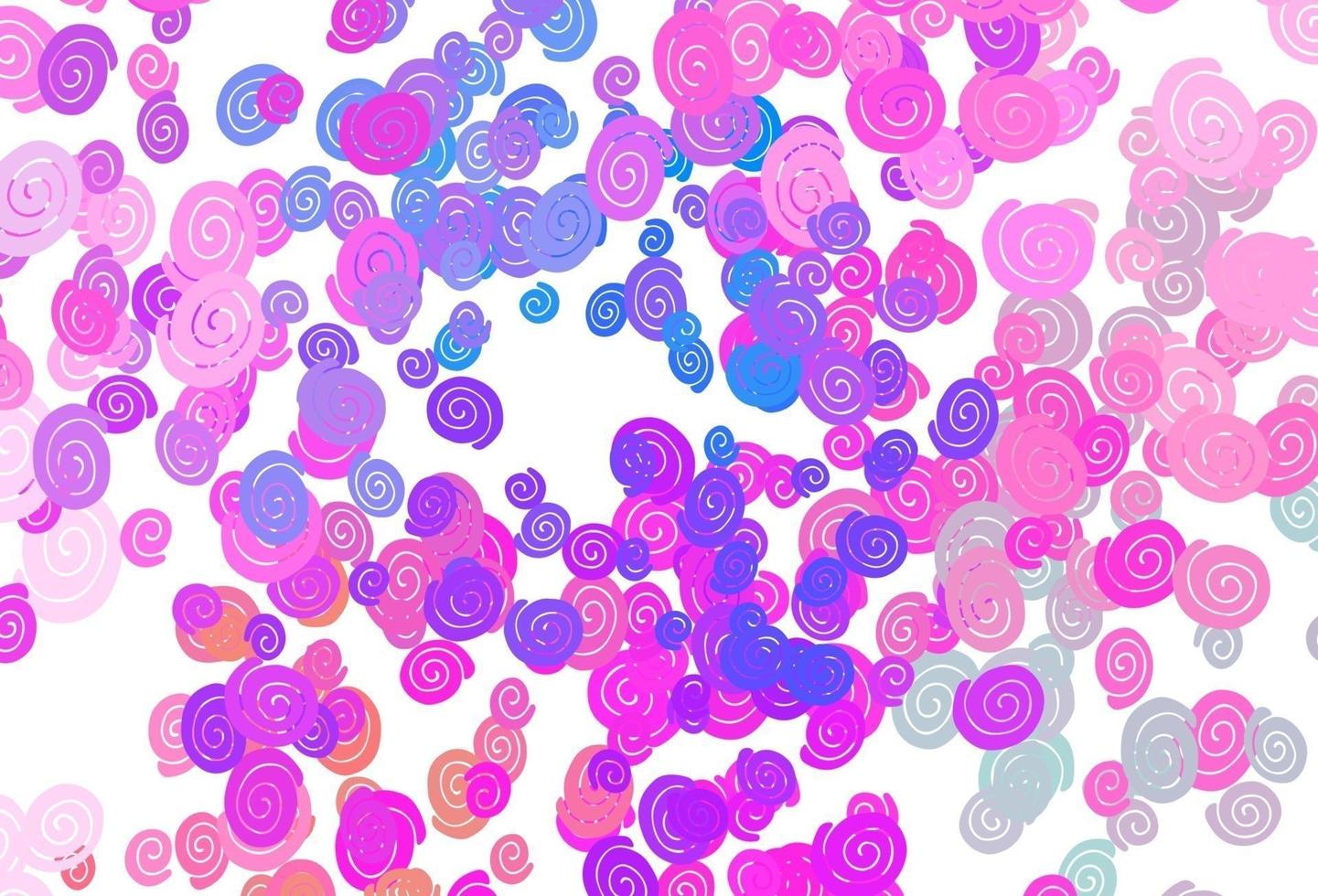 Light Pink, Blue vector pattern with lines, ovals.