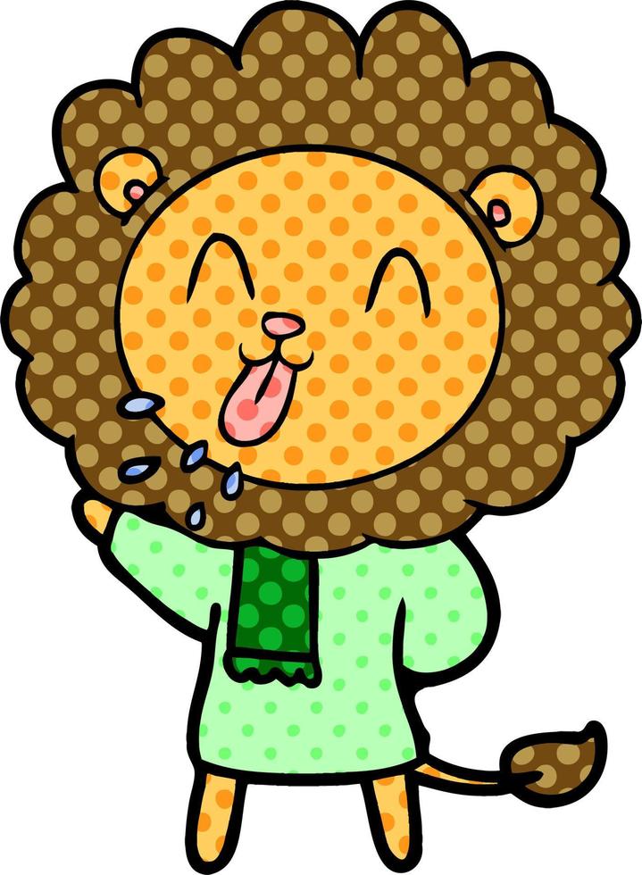 happy cartoon lion vector