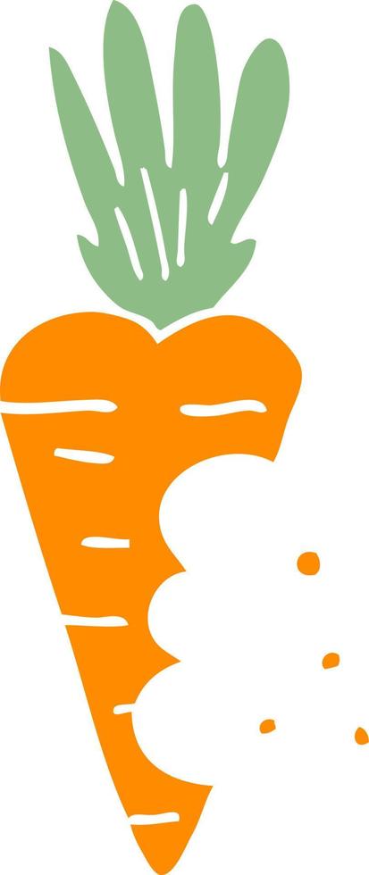 cartoon doodle carrot with bite marks vector