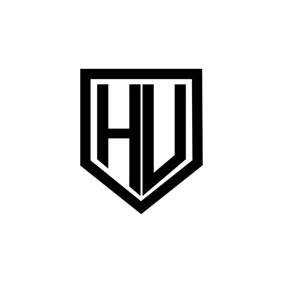 HU letter logo design with white background in illustrator. Vector logo, calligraphy designs for logo, Poster, Invitation, etc.