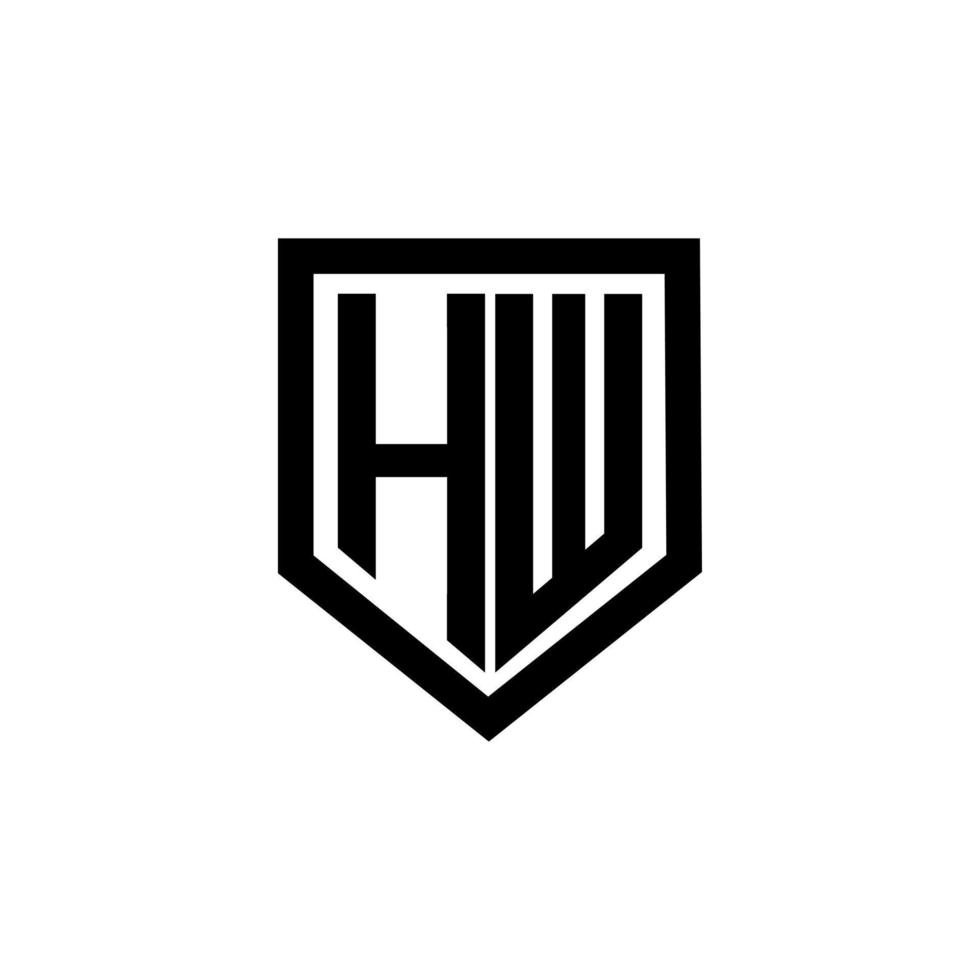 diseño de logotipo de letra hw con fondo blanco en illustrator. logotipo vectorial, diseños de caligrafía para logotipo, afiche, invitación, etc. vector