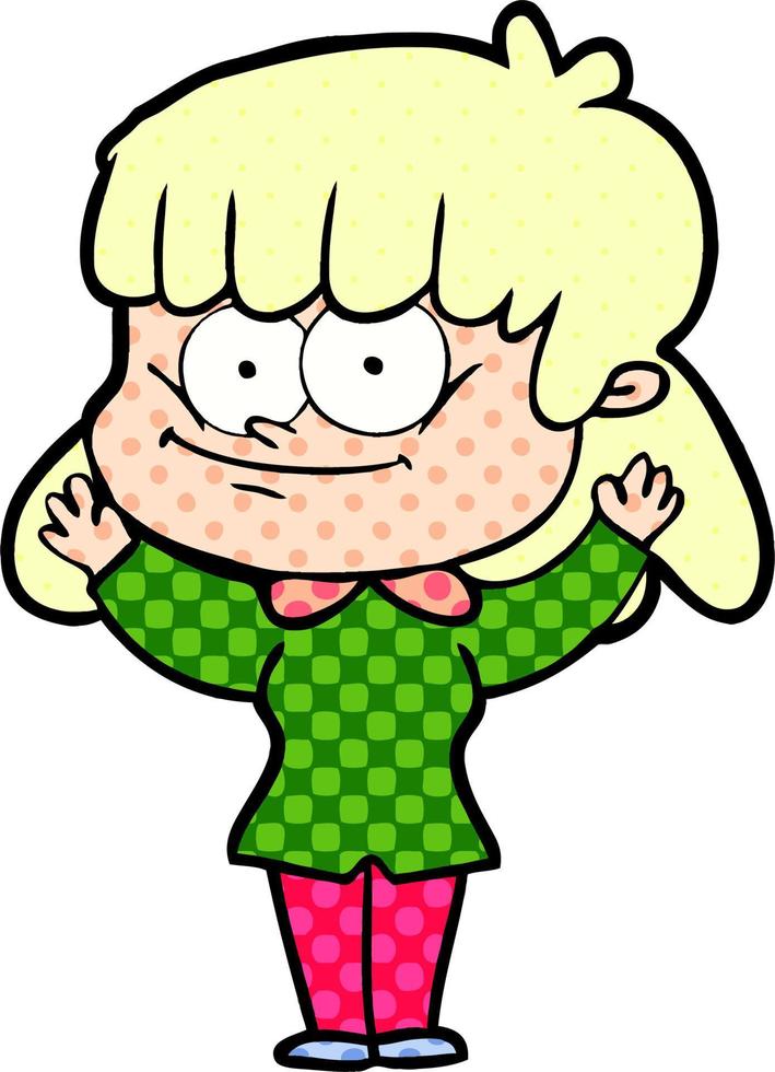 cartoon smiling woman vector