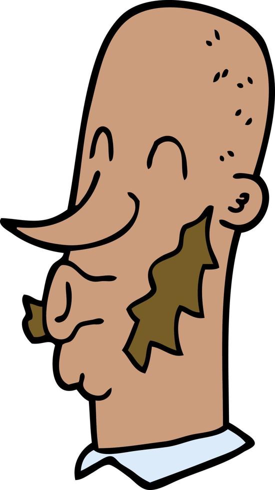 cartoon doodle man with muttonchop facial hair vector