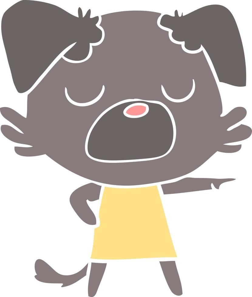 flat color style cartoon dog vector