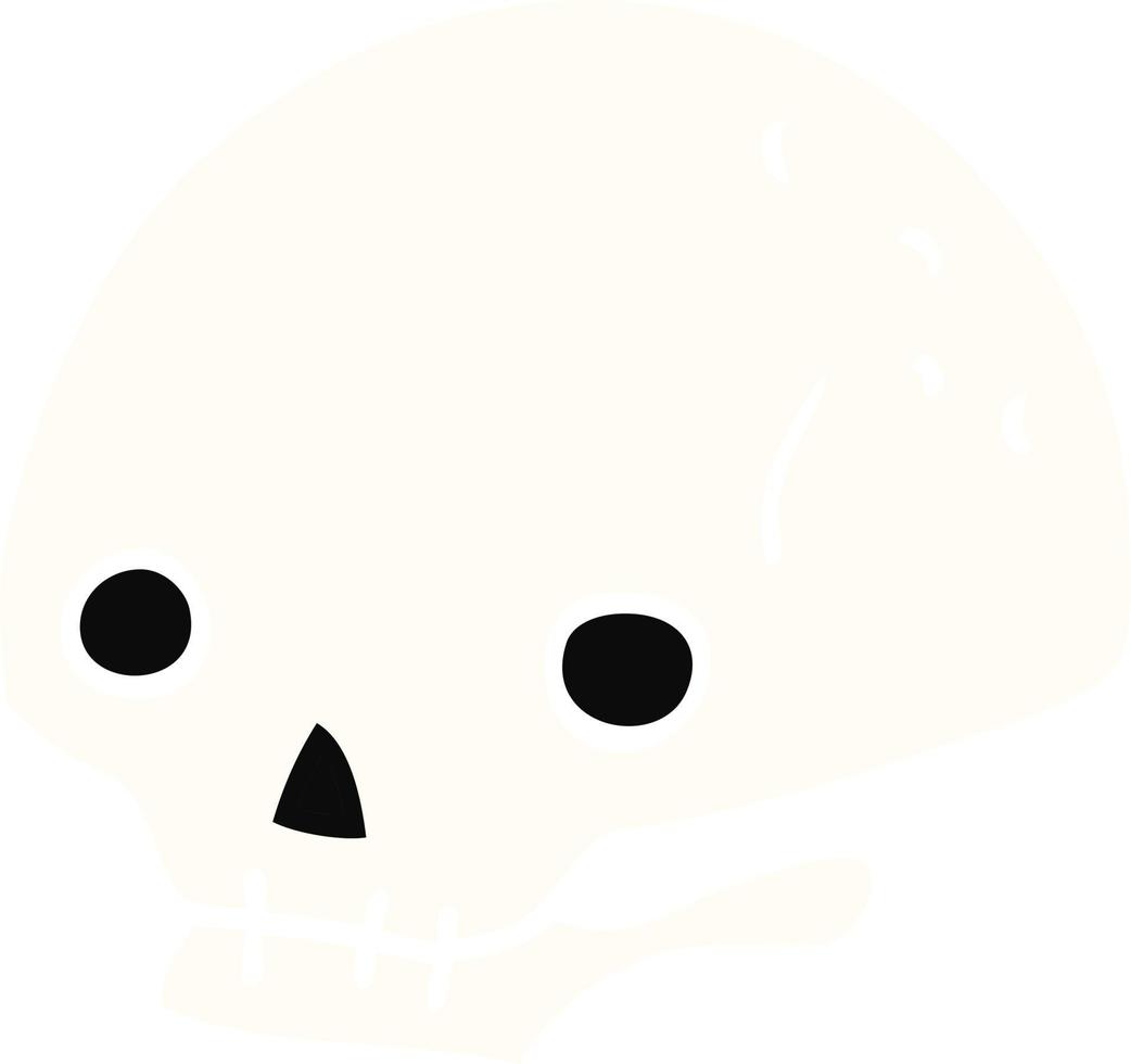 flat color style cartoon spooky skull vector