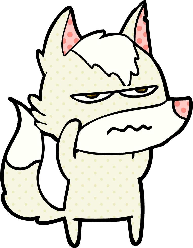 cartoon annoyed wolf vector