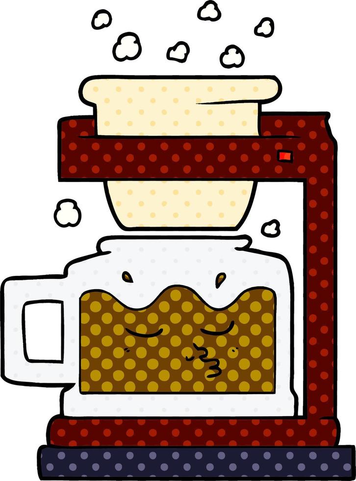cartoon filter coffee machine vector