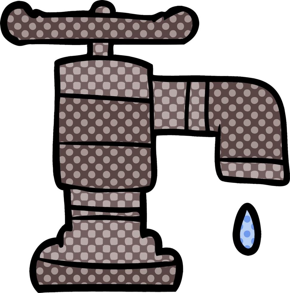 cartoon dripping faucet vector