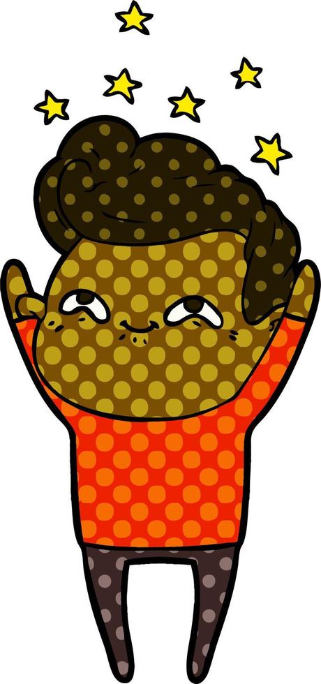 cartoon excited man vector