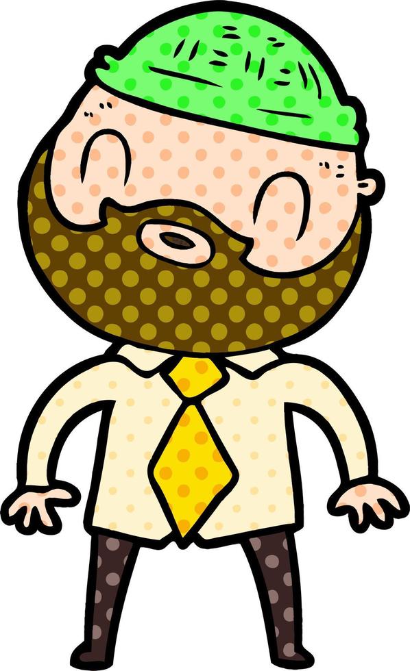 cartoon bearded man vector