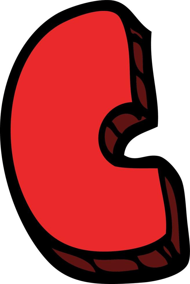 cartoon doodle letter c vector