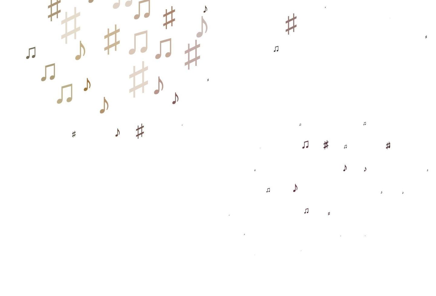 Light Pink, Yellow vector template with musical symbols.