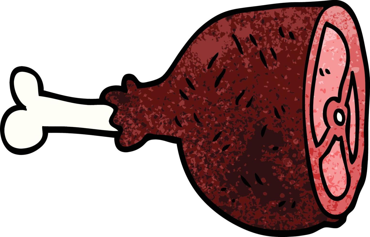 cartoon doodle meat joint vector
