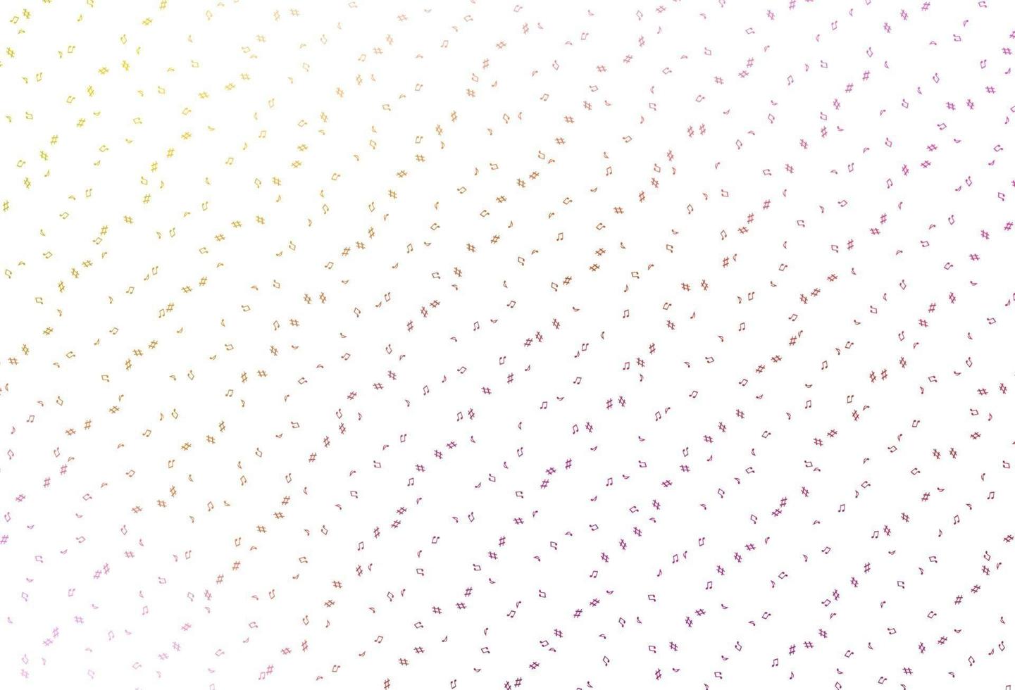 Light Pink, Yellow vector pattern with music elements.