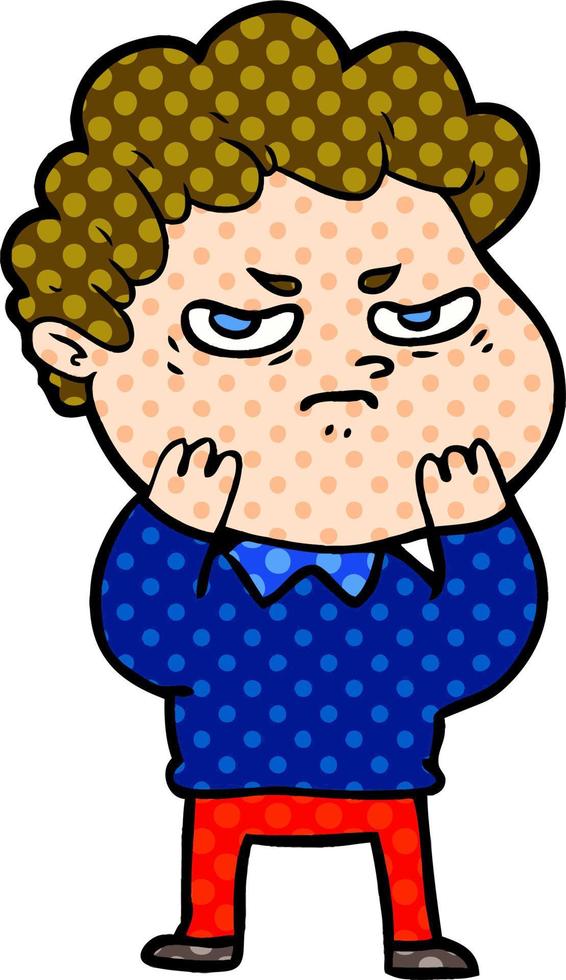 cartoon angry man vector