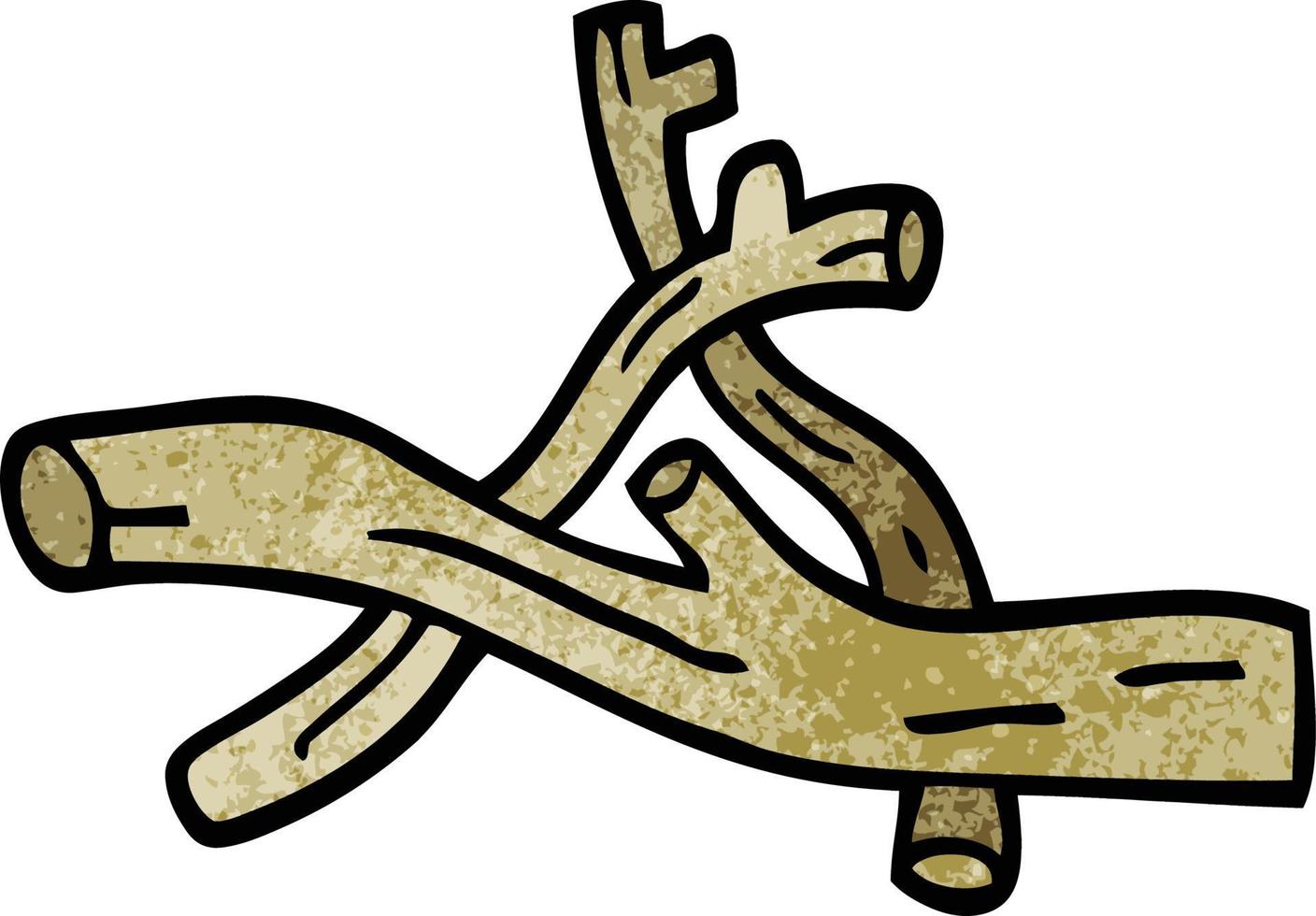 cartoon doodle pile of twigs vector
