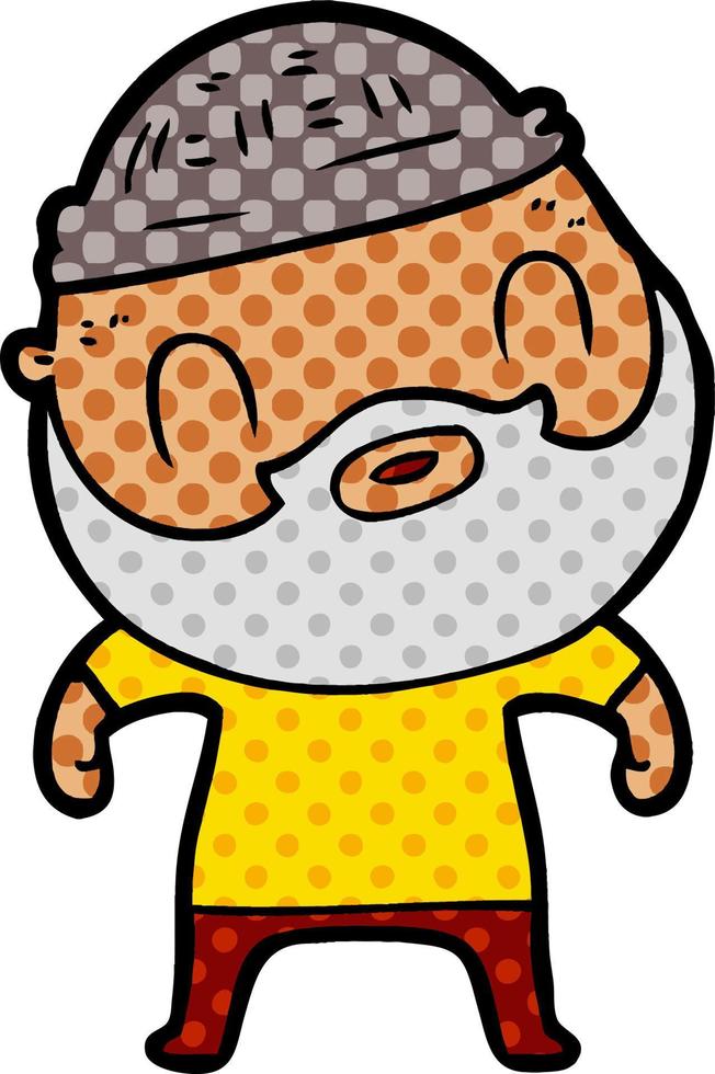 hombre barbudo de dibujos animados vector