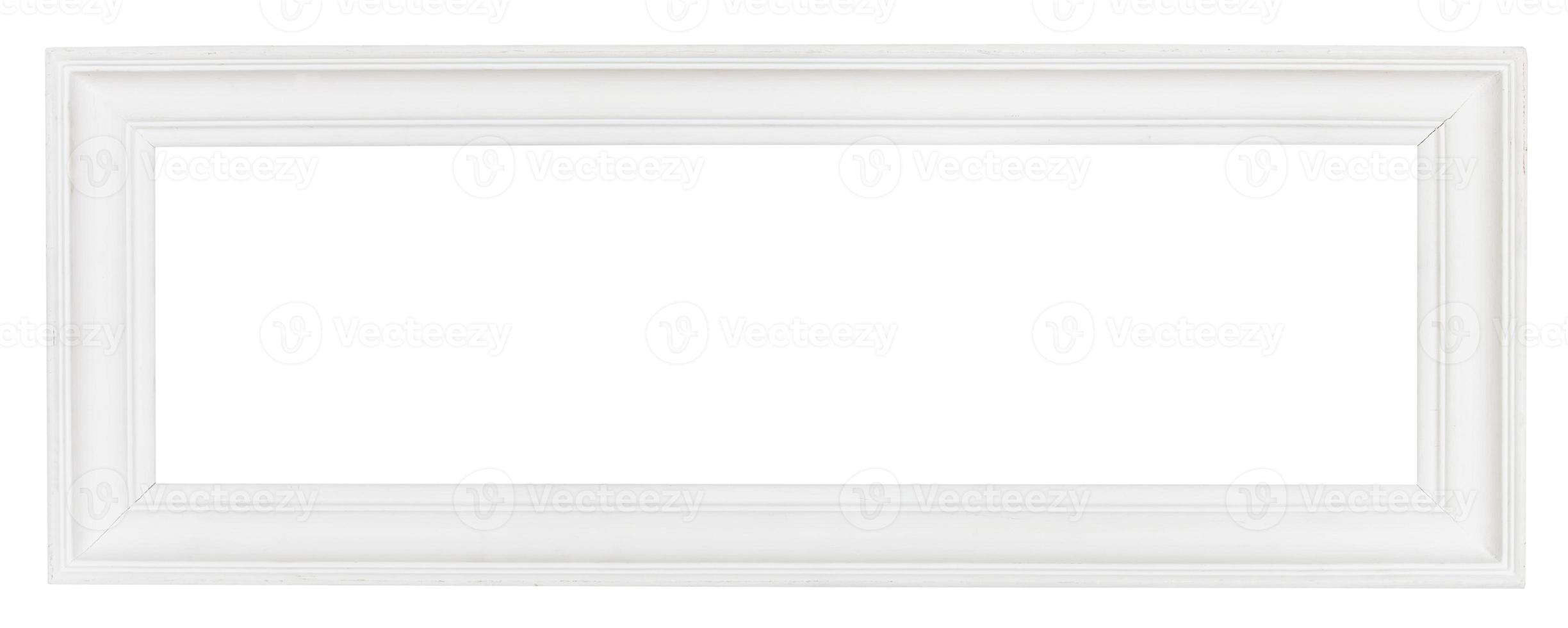 wide white panoramic wooden picture frame photo