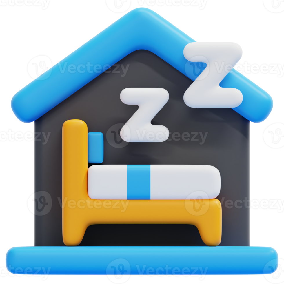 bedroom 3d render icon illustration png