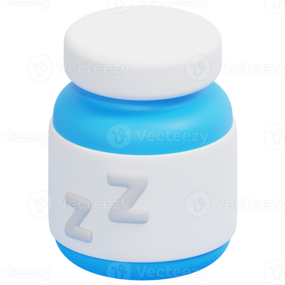 sleeping pills 3d render icon illustration png