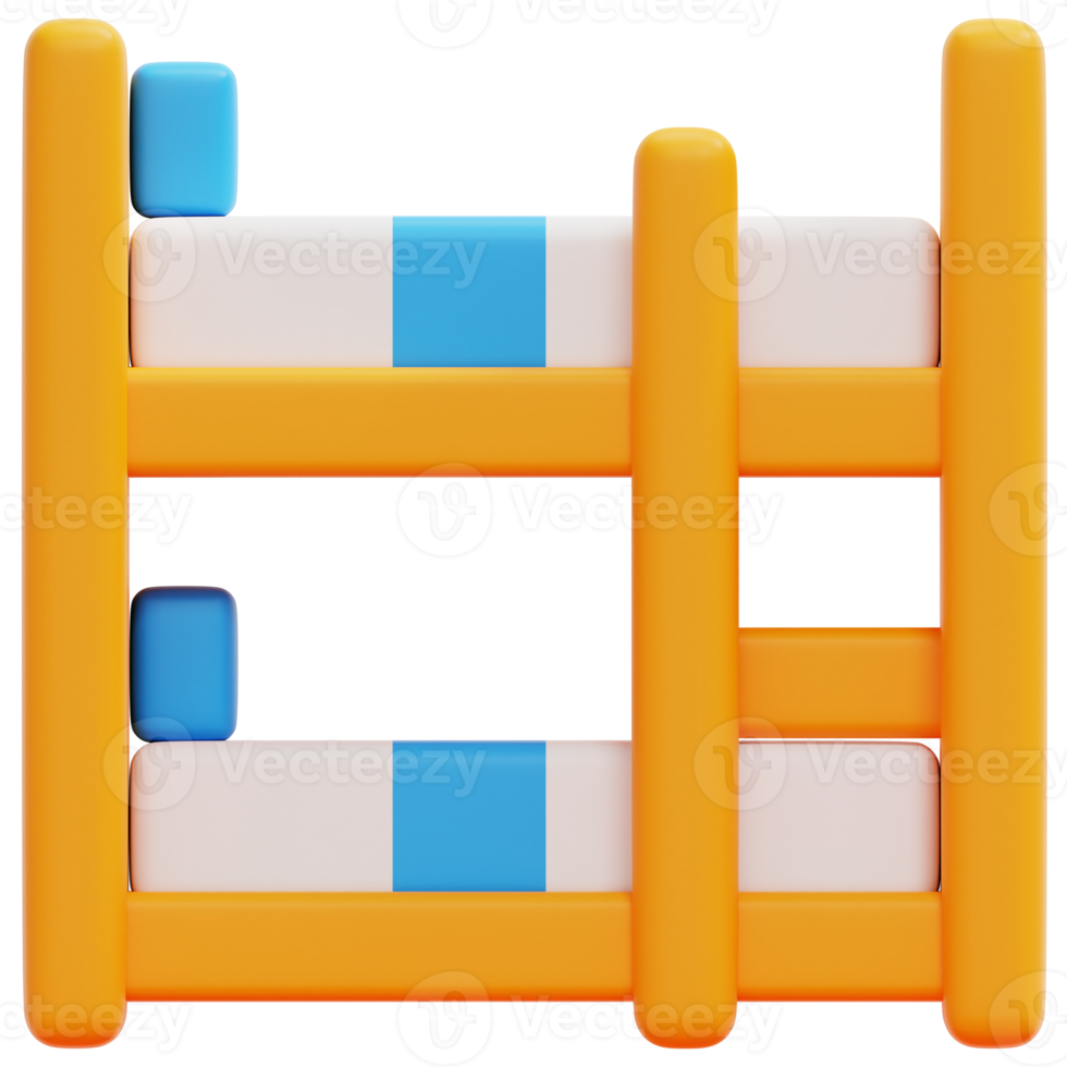 bunk bed 3d render icon illustration png