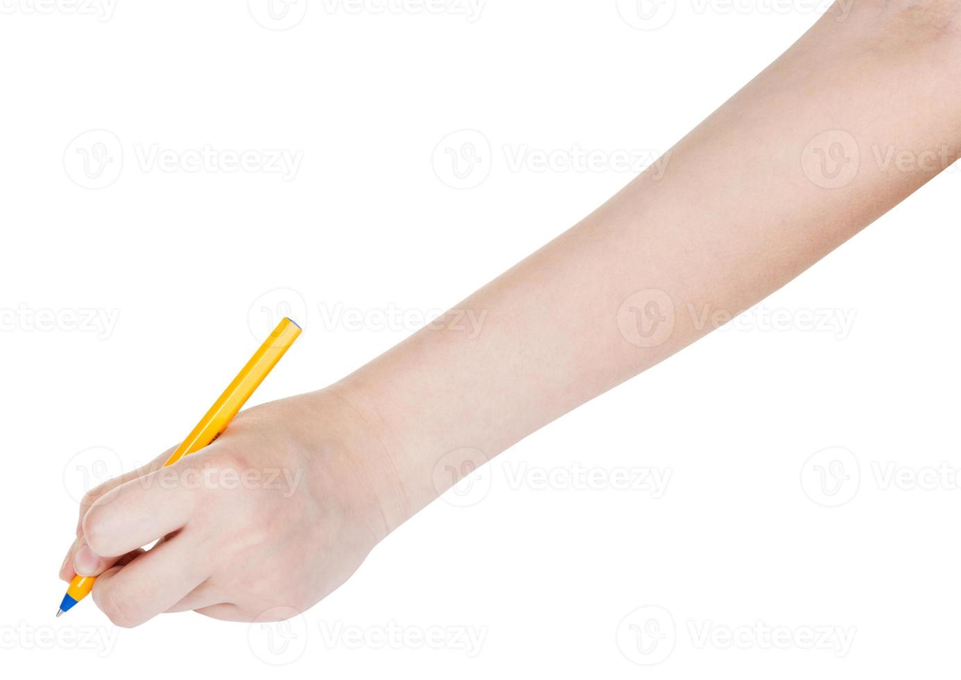 hand drafts by simple pen isolated on white photo