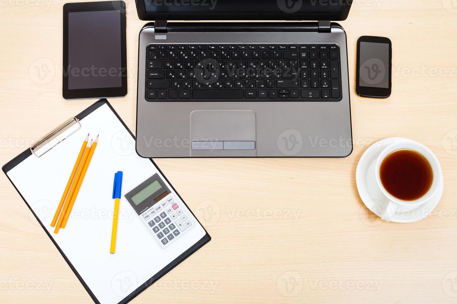 business still life - top view of office workplace photo